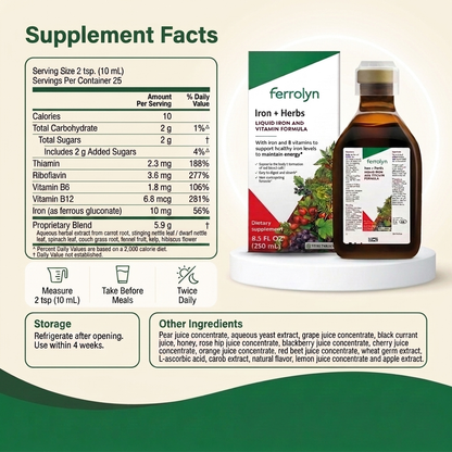 Liquid Iron + Herbs Supplement